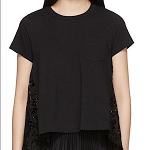 Sacai Mixed Media Lace and Tulle T-Shirt